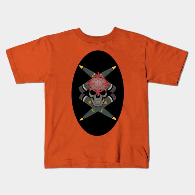 Artillery skull Kids T-Shirt by RiffRaffComics